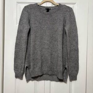 Unassuming Normcore Mohair Gray Women's Crewneck Sweater Basic Staple Medium